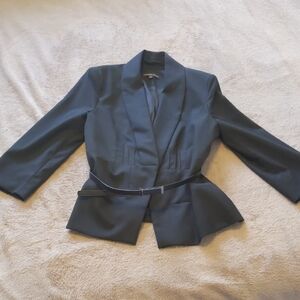 Adrienne Vittadini Black Belted Blazer